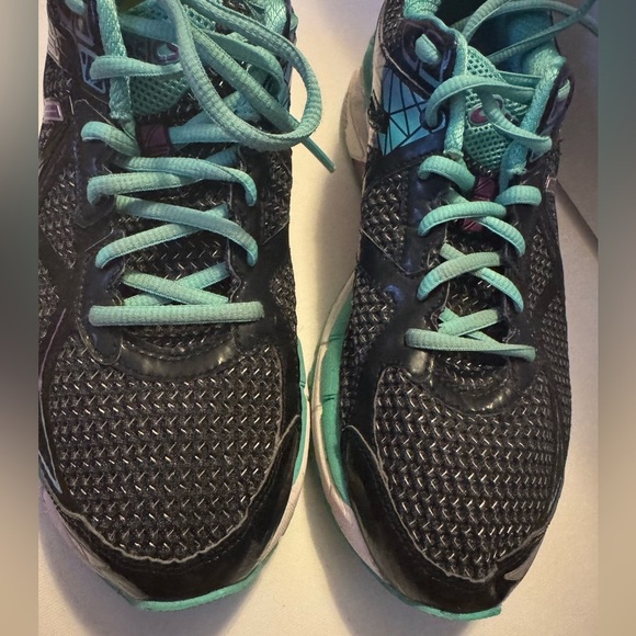 ASICS Women's Black and Aqua Athletic Shoes without insoles - Picture 3 of 8